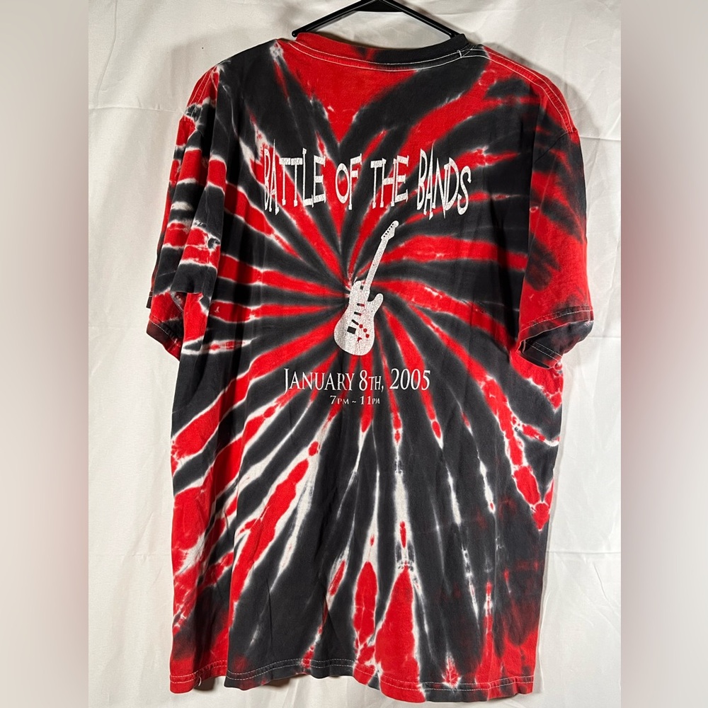 2005 Battle of the Bands red and black tie dye t-shirt #tie dye #band tee